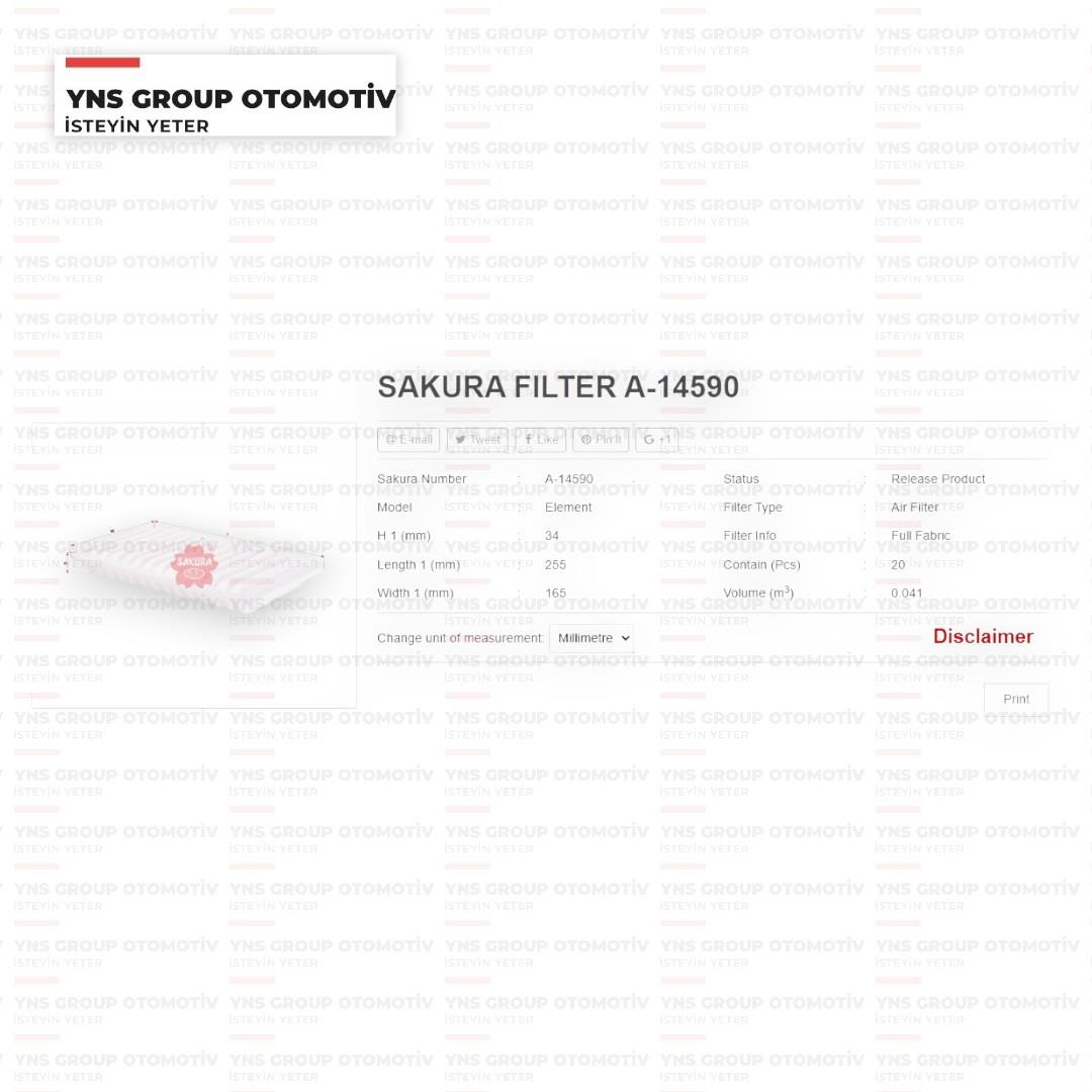 Suzuki Swift 17- Ignis 16- 1.2 cc Hava Filtresi Sakura - A14590