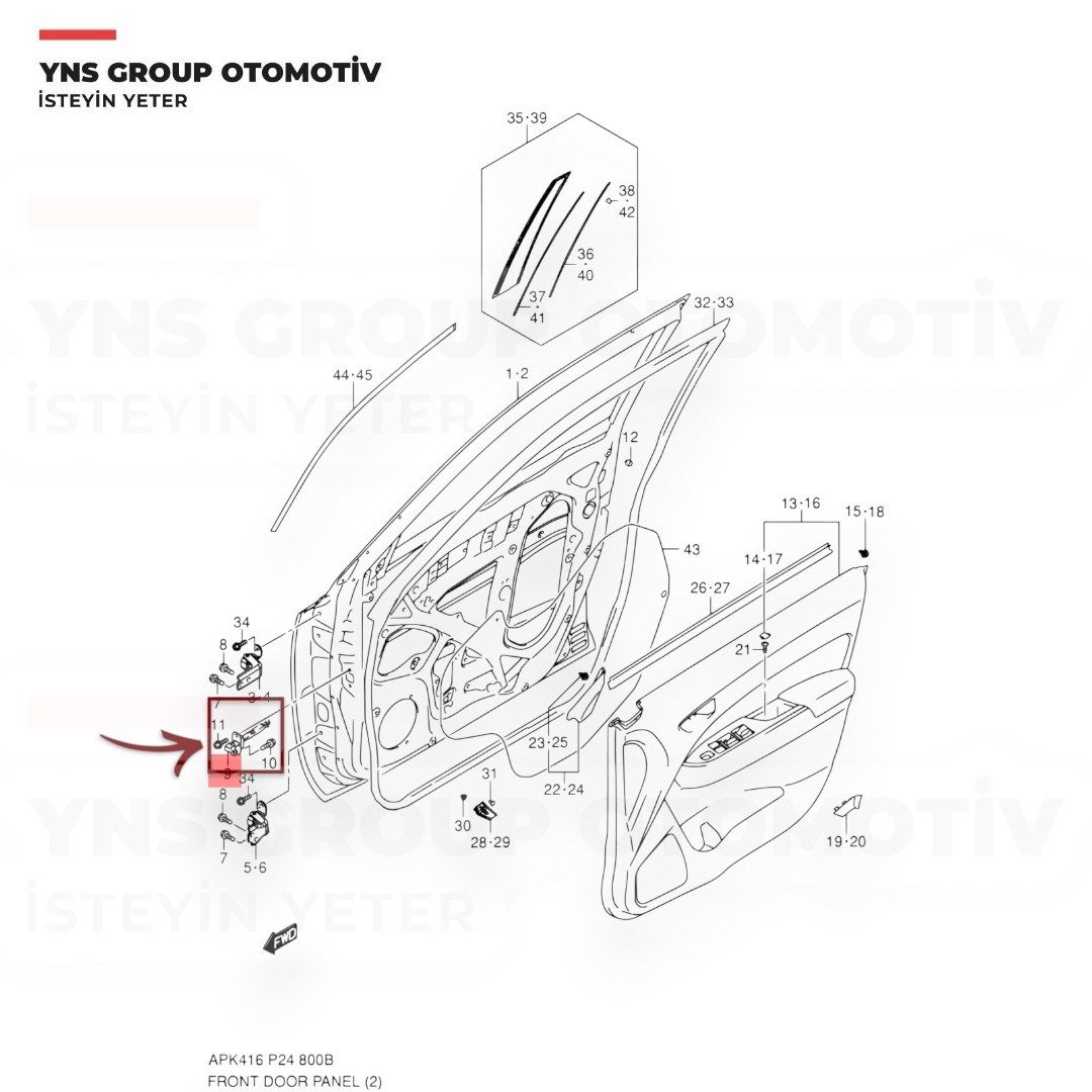Suzuki Vitara 16- Ön Kapı Gergisi (Sağ = Sol) Orjinal - 8181054p00000