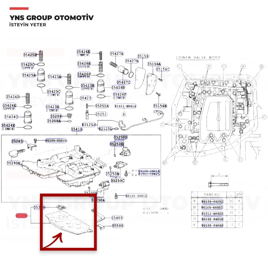 Toyota Avensis 03-08 2.0 Vvt-i (1az-fse) Corolla 01-08 1.6 Vvt-i (3zz-fe) Otomatik Şanzıman Yağ Filtresi Blueprint - Adbp210056