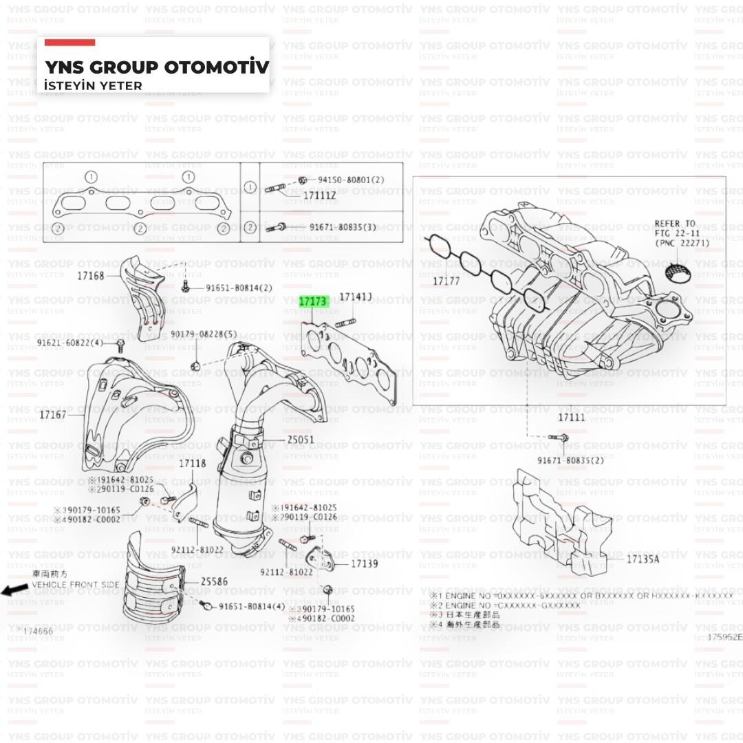 Toyota Avensis 03-08 Rav4 00-05 2.0 1az-fe Egsoz Manifold Contası Orjinal - 1717328010