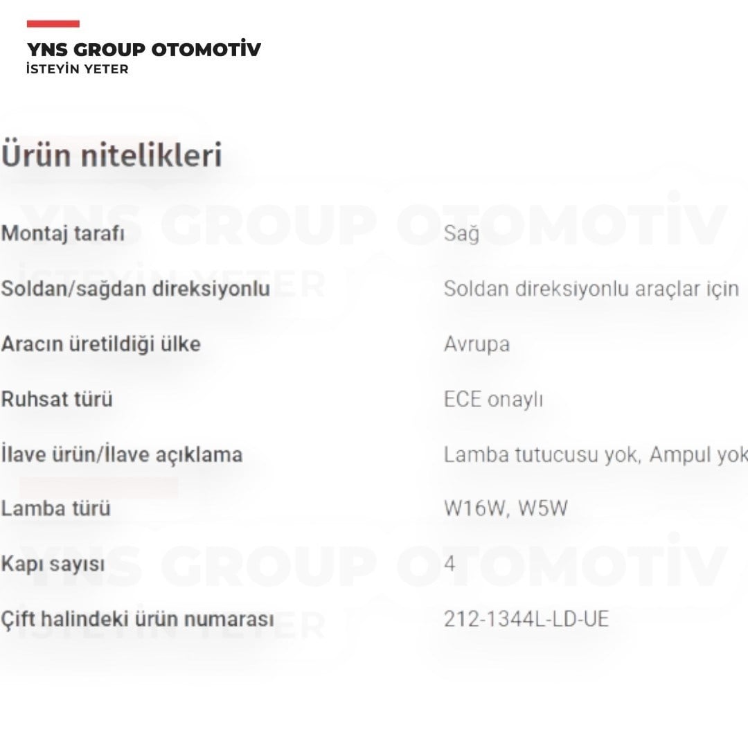 Toyota Corolla 13-18 Arka Stop Sağ (Bagaj - İç) Depo - 2121344rldue - 8158102530