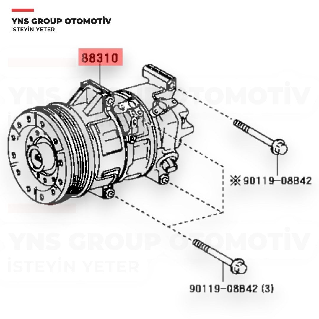 Toyota Yaris 99-05 1.3 - 1.5 Klima Kompresörü Kale - 349885 / 883100d140