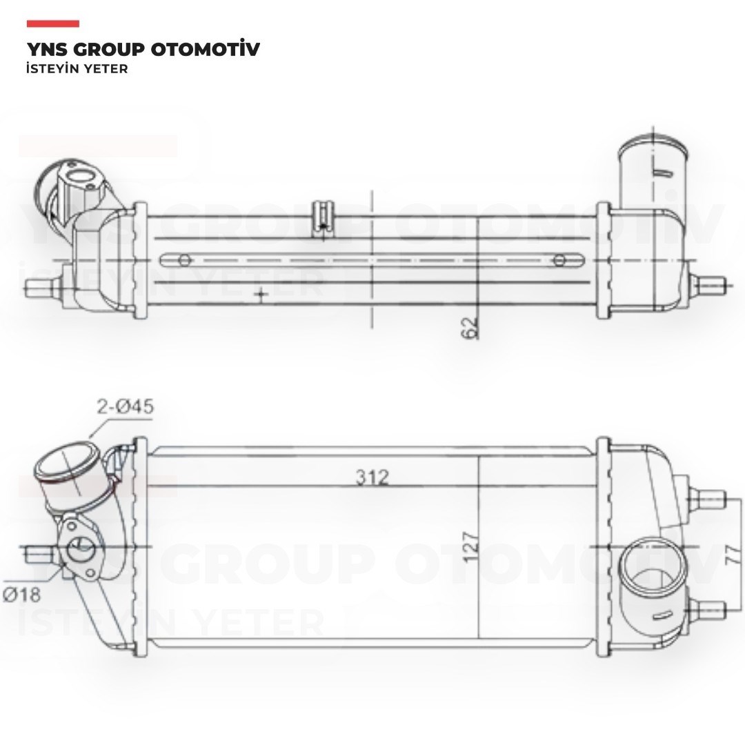 Hyundai Accent Era 05-10 Kia Rio 05-10 1.5 Tci Dizel Turbo Intercooler Radyatörü Kale - 35285 / 282702a401 / 282712a401