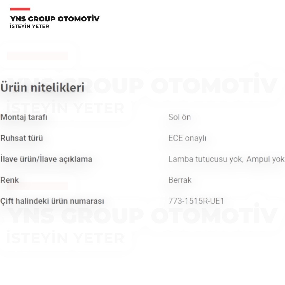 Volvo S40 00-02 V40 00-04 Ön Sinyal Lambası Sol (Krom) Depo - 7731515lue1 / 30621831