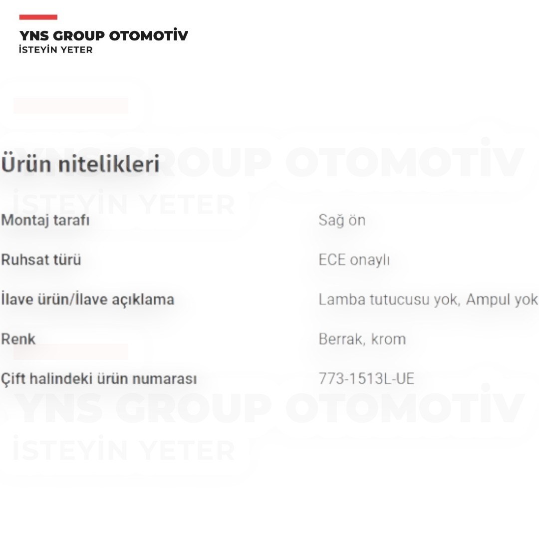 Volvo S40 95-00 V40 95-04 Ön Sinyal Lambası Sağ (Krom) Depo - 7731513rue / 30854654