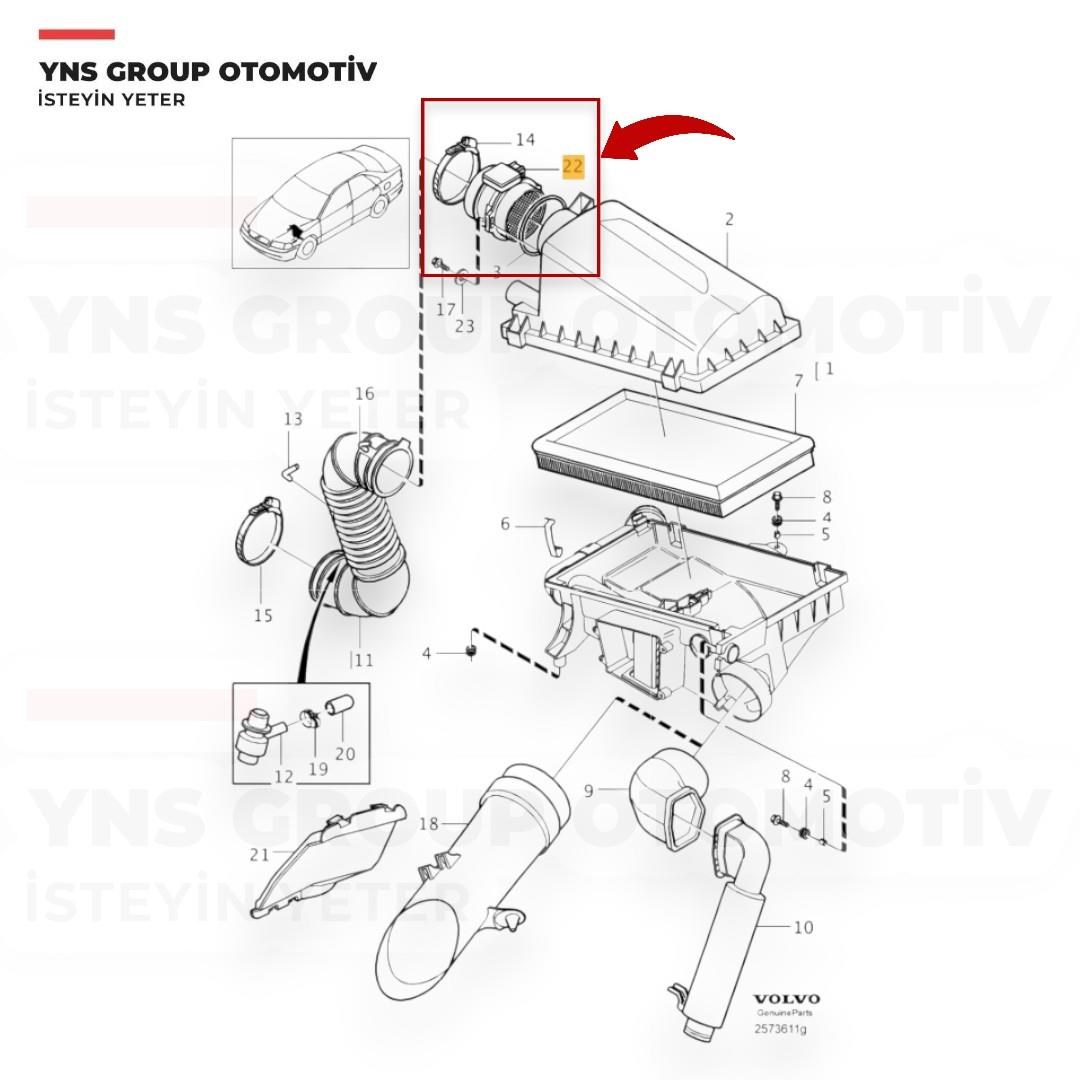 Volvo S40 V40 97-03 2.0 T Hava Akış Metresi (Debimetre) Bremi - 30109 / 30611532