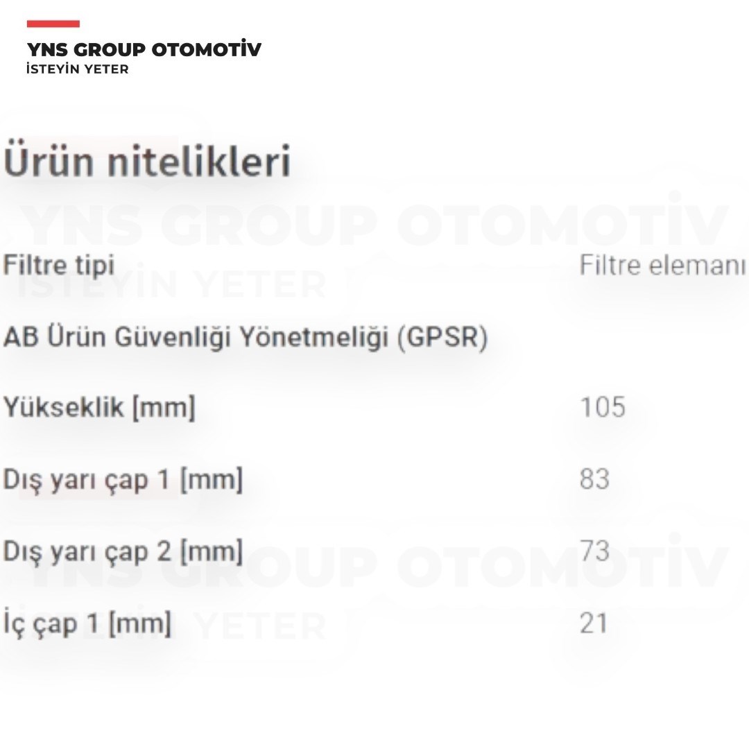 Volvo S60 15- S80 14-16 S90 16-21 V60 V60 V90 Xc40 Xc60 Xc70 Xc90 14- B420 - D420 / T4 - T9 Yağ Filtresi Elemanı Filtron - Oe6624 / 32140029