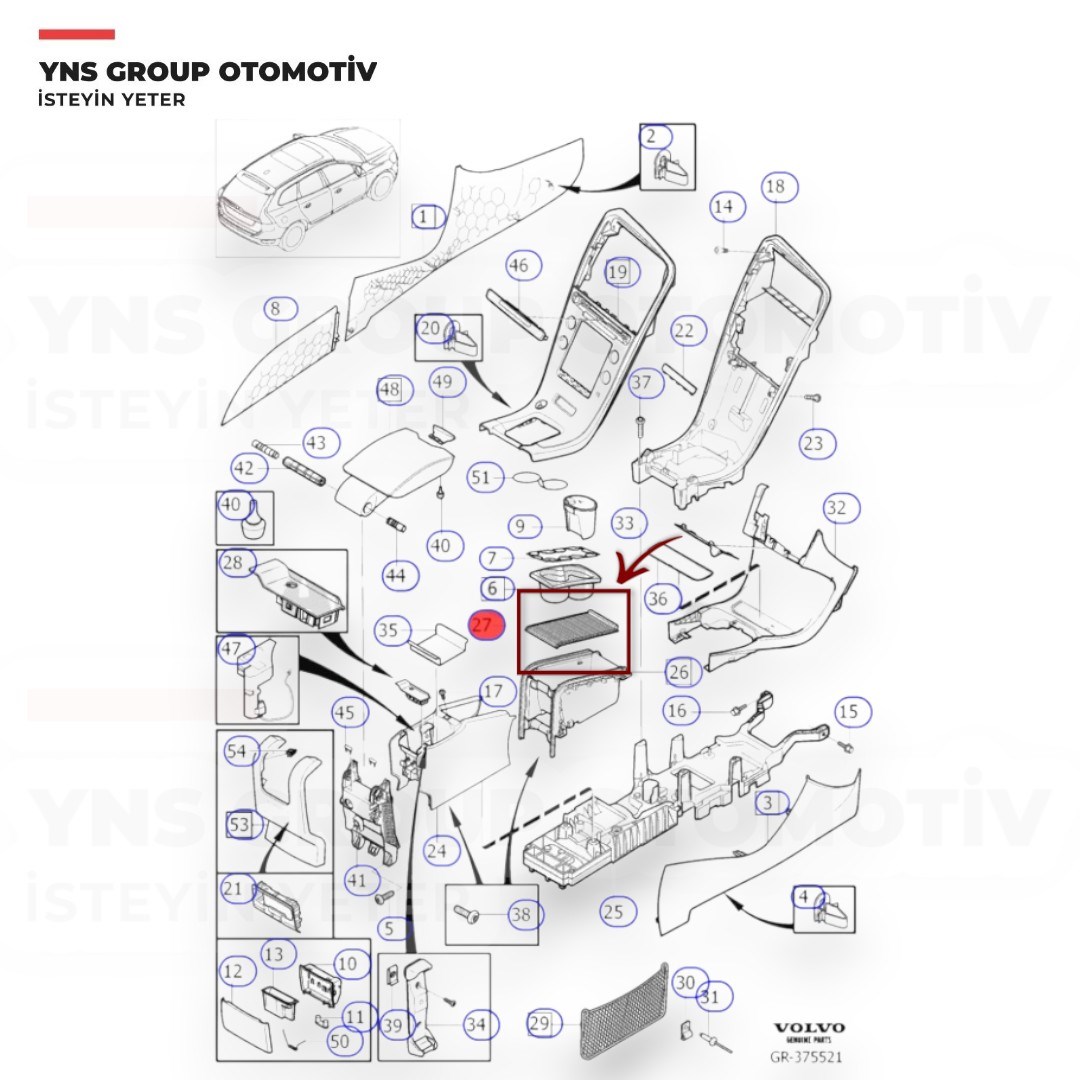 Volvo S60 V60 10-19 Xc60 10-17 Orta Konsol Bardaklık Tutucusu (Bej) Yns - 39868875