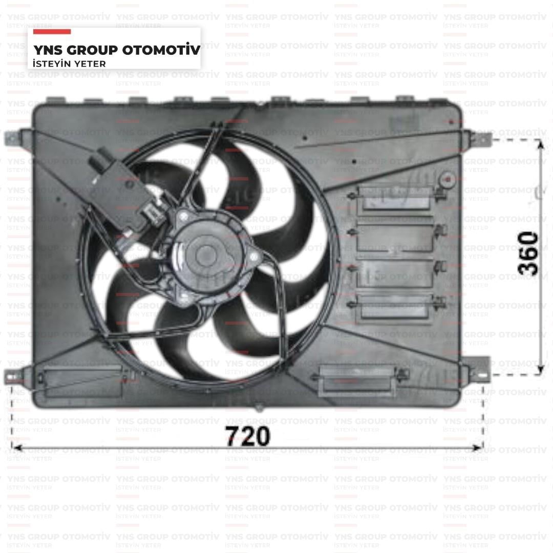 Volvo S60 V60 Xc60 S40 Xc70 10- T3 Benzinli Fan Motoru Komple Elektrikli (Beyin Üzerinde) Yns - 31439882