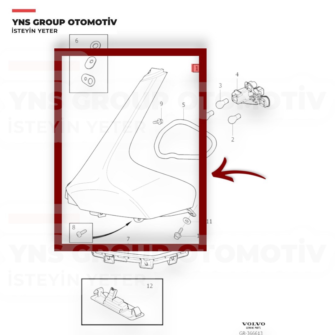 Volvo V40 12-19 Arka Stop Sol Marelli - 714021220702 / 31395478