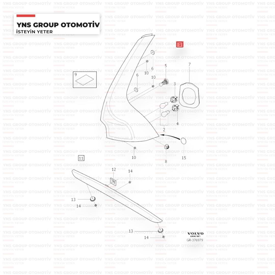 Volvo Xc60 12- Stop Sağ Depo - 7731944rwq