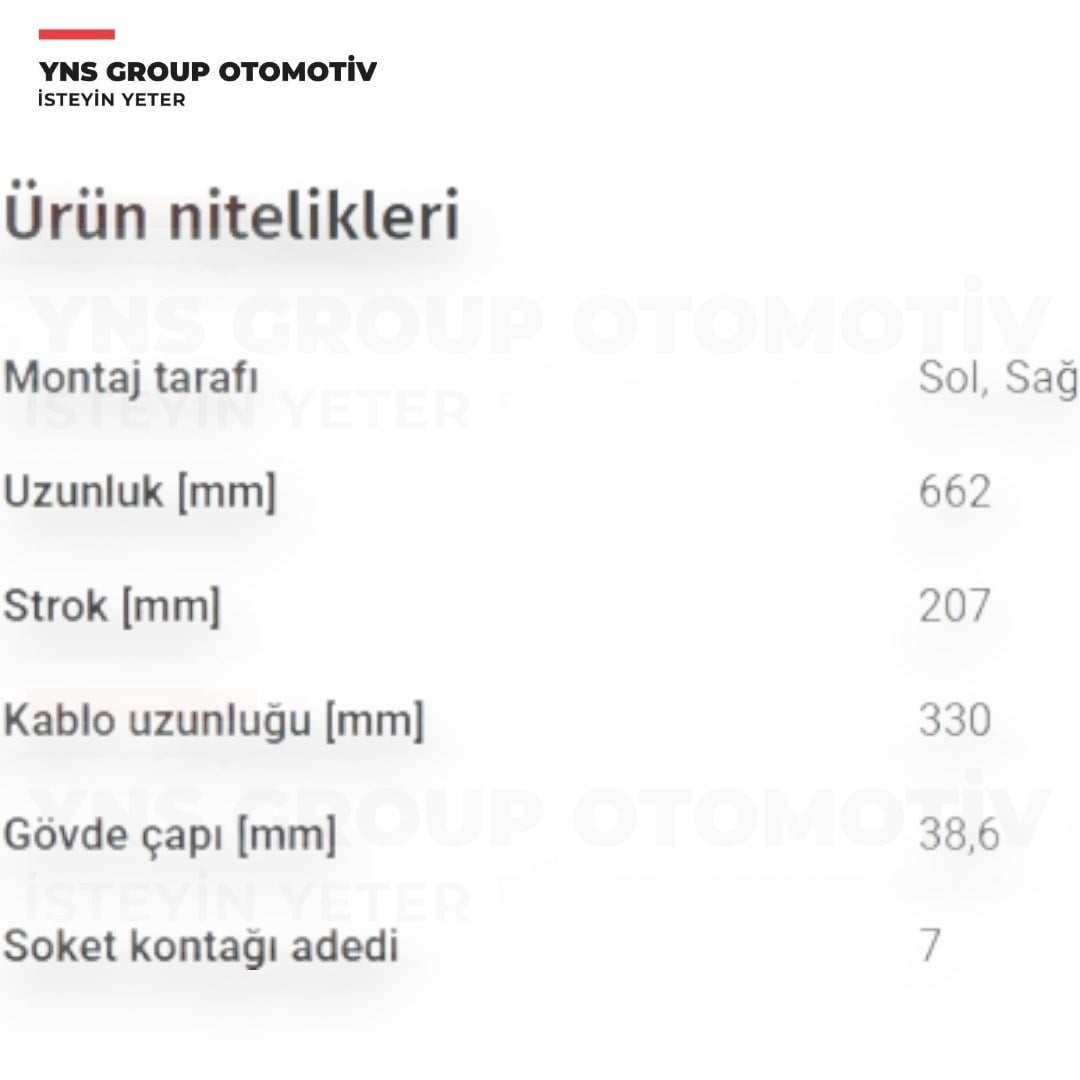 Volvo Xc60 17-24 Arka Bagaj Amortisörü Sağ - Sol (Elektrikli - 660 mm) Yns - 32136006