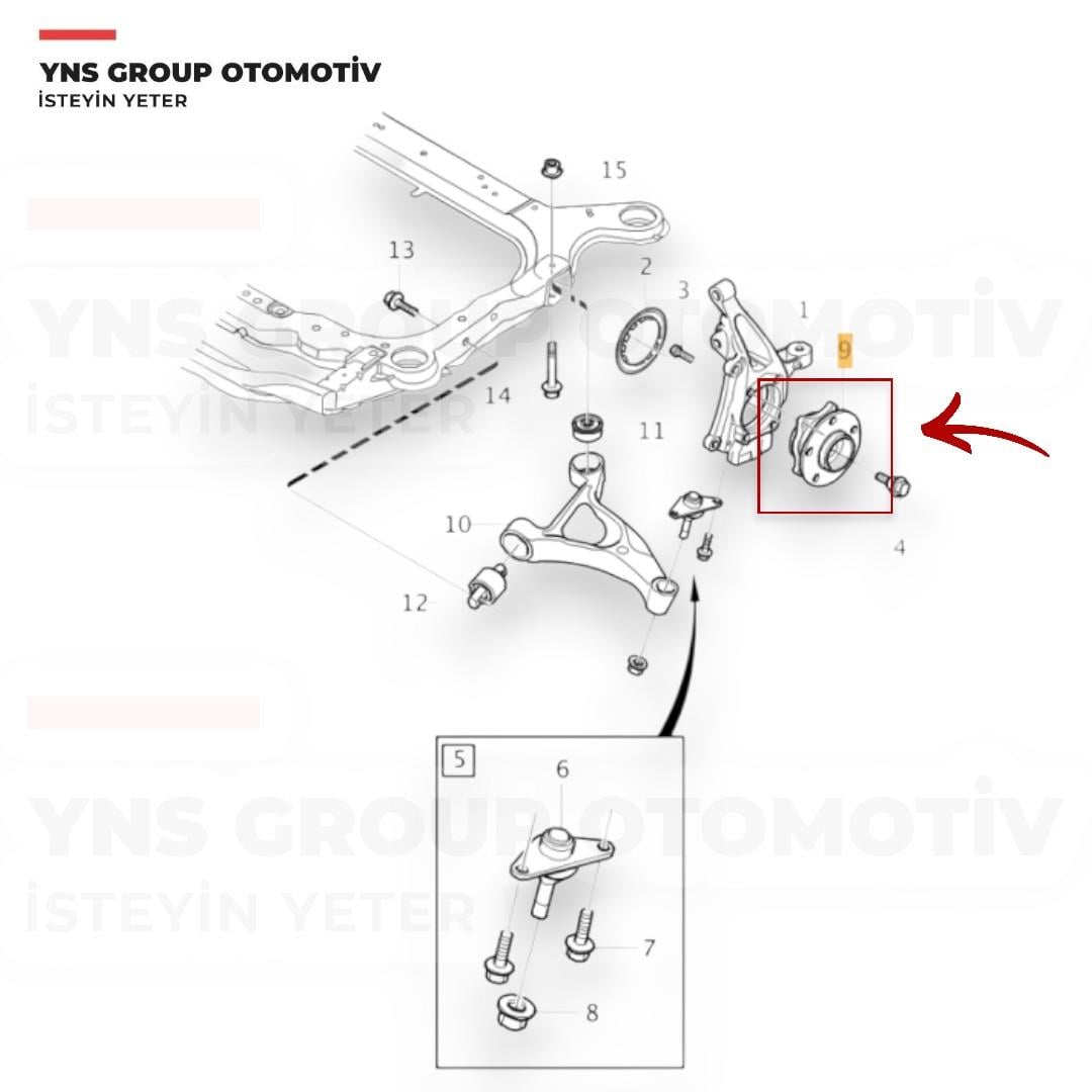 Volvo Xc90 02-15 Ön Porya (Rulmanlı) Komple Sağ - Sol Yns - 30639875