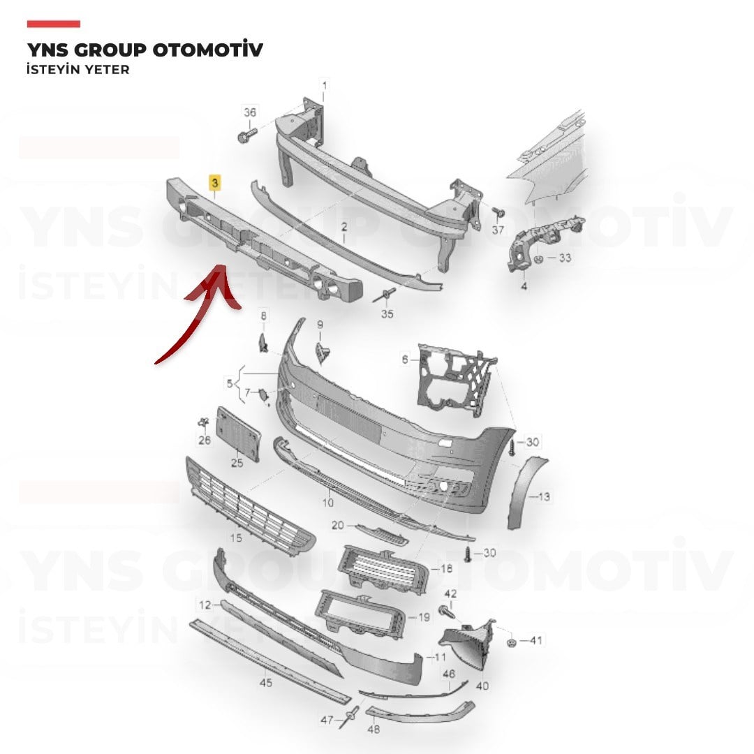 Vw Golf 7.5 17-21 Ön Tampon Darbe Emici (Köpük) Orjinal - 5g0807248g