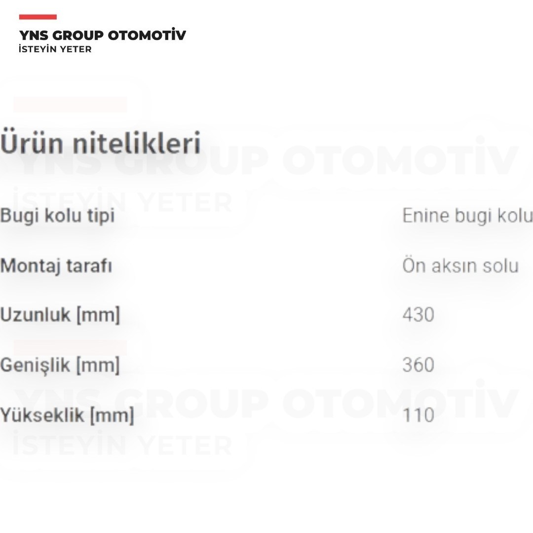 Audi A3 03-12 TT 08-12 Seat Altea Leon Toledo 04-12 Skoda Octavia 05-13 Süperb Yeti 08-15 Vw Caddy Golf Jetta Scirocco Touran 04-15 Salıncak Sol (Rotilli) Ayd - 10490 / 1k0407151bc