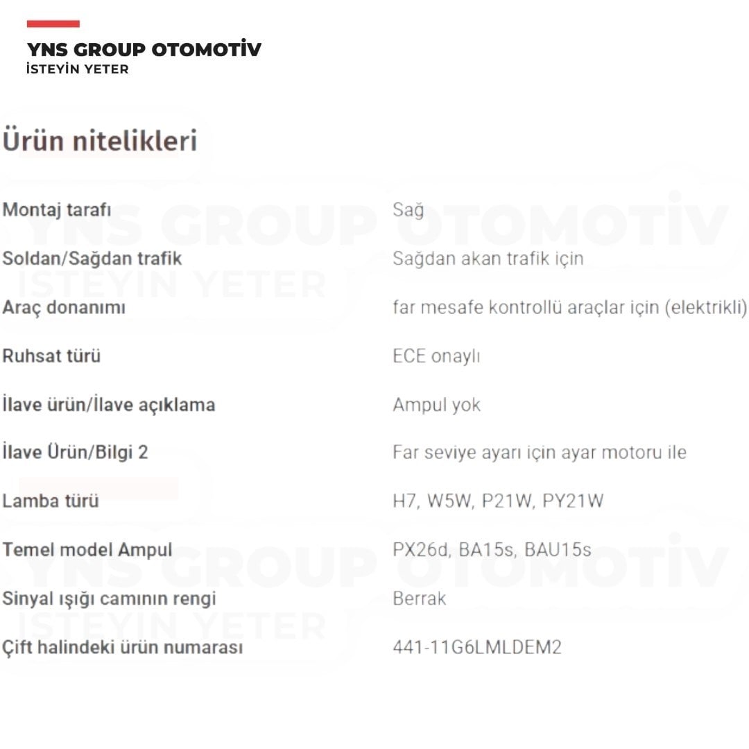 Vw Jetta 10-17 Ön Far Sağ (Elektrikli - Motorlu - Siyah) Depo - 44111g6rmldem2 / 5c7941006h