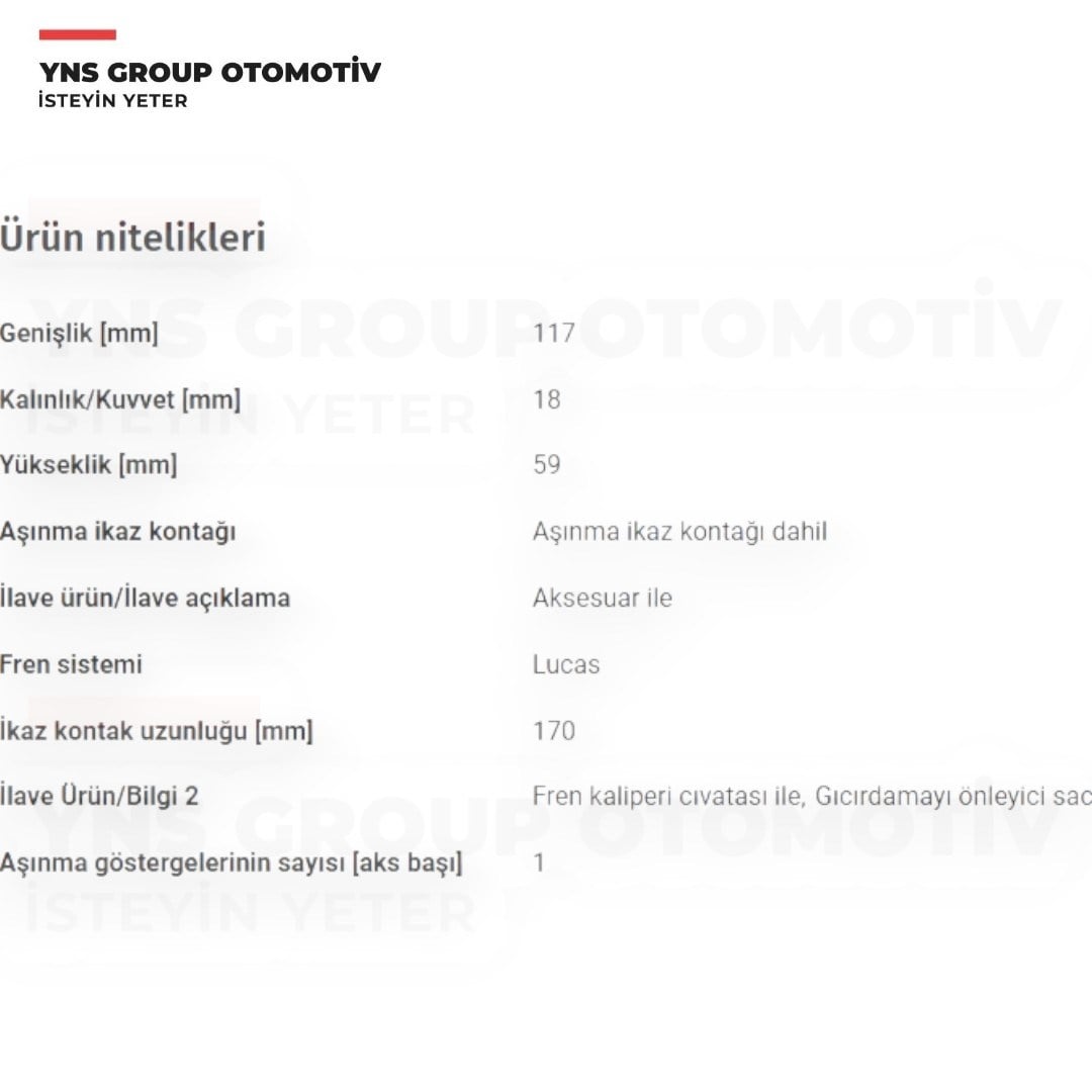 Vw Transporter T5 - T6 - T7 03-26 Arka Fren Balatası Brembo - P85083 / 7h0698451d