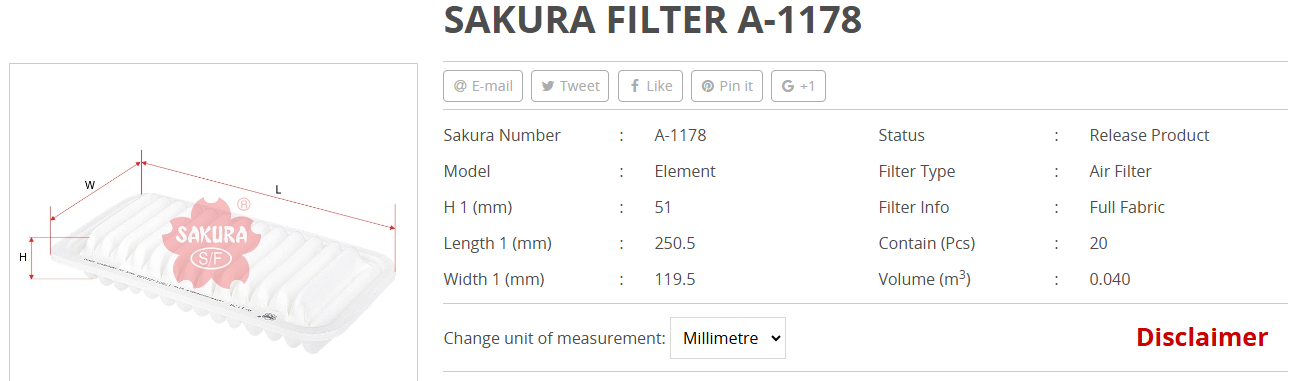 Yaris 99-06 1,3 - 1,5 Hava Filtresi - A-1178