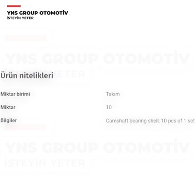 Audi A2 A3 A4 A6 02-09 Seat Ibiza Leon Toledo 00-09 Skoda Fabia 02-09 Vw Bora Caddy Golf Passat Polo Sharan Touareg Transporter T5 02-09 1.2 - 1.4 - 1.9 - 2.0 Tdi Eksantrik Mil Yatağı Takım (10 Adet) Borsehung - B18735