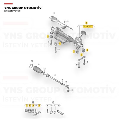 Audi Q3 10-18 Seat Leon 05-12 Vw Tiguan 07-18 Direksiyon Kutusu (Elektrikli - Rot Başlı) Borsehung - B11728 / 5n1423058f