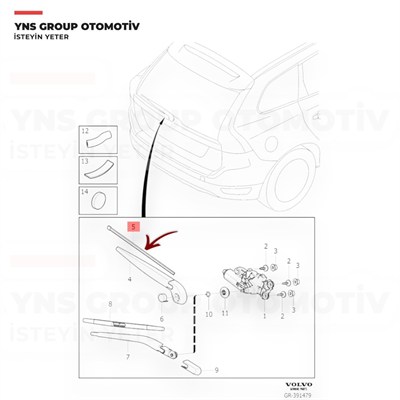 Bmw X5 06-13 Volvo Xc60 Xc90 09-17 Arka Silecek (Silgi) Süpürgesi (380 mm) Marelli - 359015016088 / 30753535