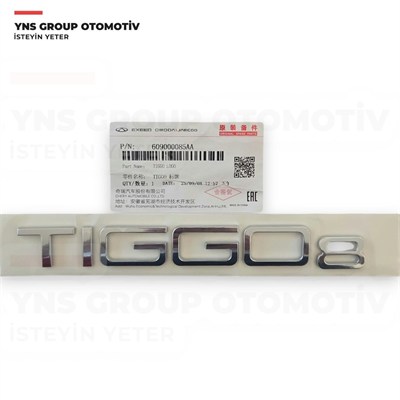 Chery Tiggo 8 Pro 22-24 Bagaj Yazısı Arka (TIGGO 8) Orjinal - 609000085aa
