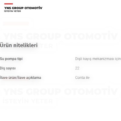 Chevrolet Aveo T250 / T255 02-08 Kalos 04-09 Devirdaim (Su Pompası) Gmb - Gws13a / 96666219