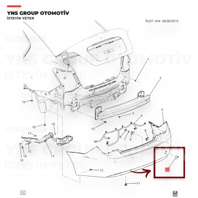 Chevrolet Aveo T300 10- Sedan Arka Tampon Çeki Demiri Kapağı Gm Orjinal - 95230679