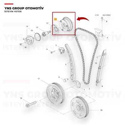 Chevrolet Aveo T300 13- Cruze 10- Opel Astra J 10-19 Corsa D - E 12- Insignia A 09-17 Meriva B 10-17 Mokka 12-19 Zafira C 10-18 A14net - B14net 1.4 T Benzinli Eksantrik Dişlisi (Vanos) Ina - 427101210 / 55562222