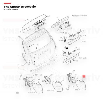 Chevrolet Captiva C100 07-10 Arka Stop Sol Gm Orjinal - 96626995