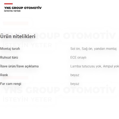 Citroen Berlingo 96-08 C2 C3 C5 01-10 Jumpy 96-16 Saxo Xsara Peugeot P206 P307 P407 P607 00-10 Partner 96-08 Ön Çamurluk Sinyali (Sağ = Sol) (Duysuz) Depo - 5501402nuec / 632574