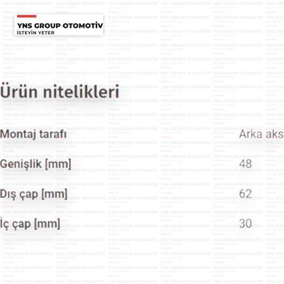Citroen C3 09- C4 04- Ds3 15-19 Opel Corssland 17- Peugeot P2008 13- P207 06-15 P208 12-19 P307 03-09 Arka Fren Diski (Rulmanlı - 1 Adet) Snr - Kf15953u