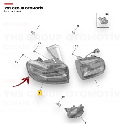 Citroen C5 Aircross 22- Arka Stop Lambası Dış Sağ Psa - 9845247280