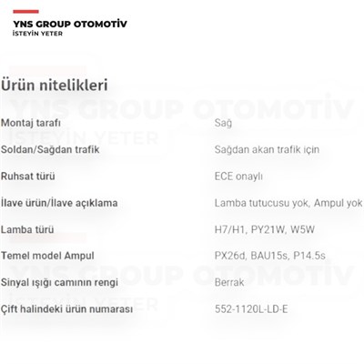 Citroen C5 II 04-08 Ön Far Sağ Depo - 5521120rlde / 620643
