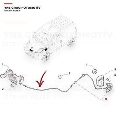 Citroen Nemo 07- Fiat Doblo 07- Fiorino Linea 07- Peugeot Bipper 07- Motor Kaput Açma Teli Yns - 1362476080