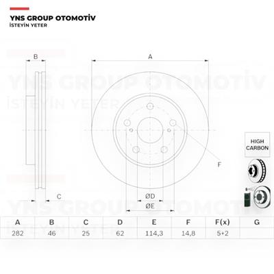 Toyota Corolla 19- 1.2 - 1.5 - 1.6 - 1.8 - 2.0 Vvti Yaris Hybrid 20- 1.5 Ön Fren Diski (Adet) Bosch - 0986479f92 / 4351202390