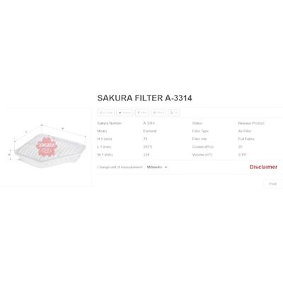 Corolla Auris Yaris Avensis Verso 07-15 1,4 d-4d Hava Filtresi Sakura - A3314