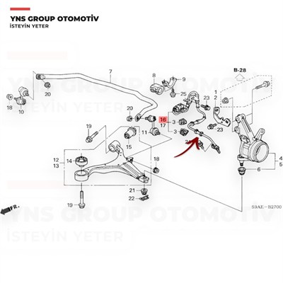 Honda Crv 01-10 Ön Abs Sensörü Sağ Japanparts - Abs437 / 57450s9a013