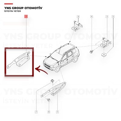 Dacia Duster 10-18 Ön Motor Kaput Menteşesi Sağ Orjinal Mais - 654007102r
