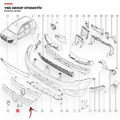 Dacia Duster 10-18 Ön Panjur Nikelajı Yns - 620780003r
