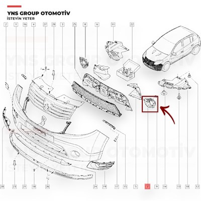 Dacia Duster 10-18 Ön Sis Far Yuvası Sol Orjinal - 6001549322