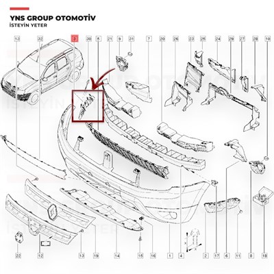 Dacia Duster 10-18 Ön Tampon Braketi Sağ Orjinal Mais - 622220011r