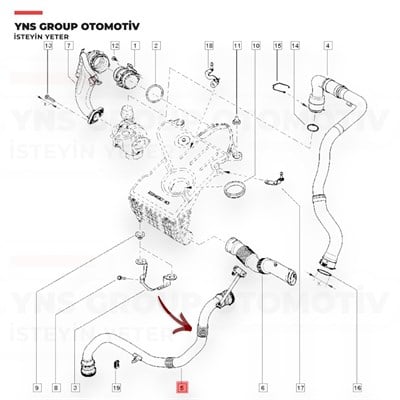Dacia Duster 4x2 10- 1.5 Dci K9k Hava Filtre Turbo Hortumu Gua - 41259 / 144607625r