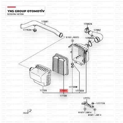 Daihatsu Cuore Move 98-02 1.0 cc Sirion 98-05 1.0 - 1.3 Yrv 01- 1.0 Hava Filtresi Blueprint - Add62217 / 1780197201