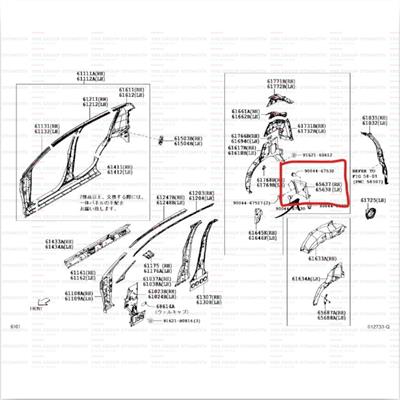 Daihatsu Sirion 04- Çamurluk Davlumbazı Arka Sağ Orjinal - 0365637b1010