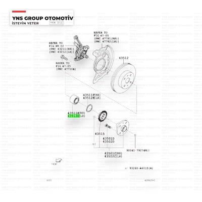 Daihatsu Materia 05-12 Ön Teker (Porya) Rulmanı (35x64x43) Orjinal - 039004363370