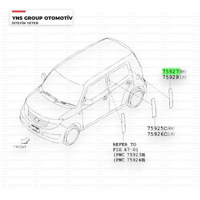 Daihatsu Materia 05- Kapı Cam Direk Bandı Arka Sağ (Arkanın Arkası) Orjinal - 0375927b1010