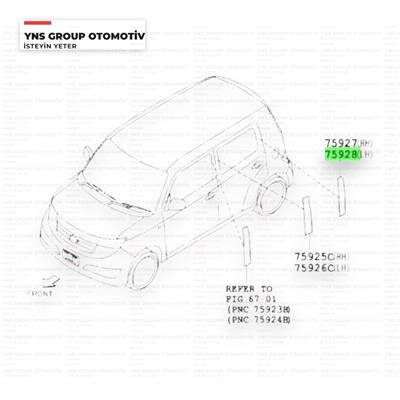 Daihatsu Materia 05- Kapı Cam Direk Bandı Arka Sol (Arkanın Arkası) Orjinal - 0375928b1010