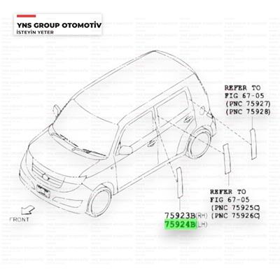 Daihatsu Materia 05- Ön Kapı Direk Bandı Sol Orjinal - 0375924b1020