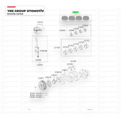 Daihatsu Materia Terios 05- Sirion 04- Segman Takımı 050 1,5 16v 3sz-ve (72,00 mm) Orjinal - 0313013b1020